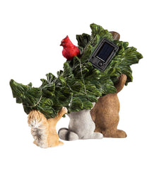 Plow &amp; Hearth Decorative Garden Accents | Yard &amp; Garden Woodland Friends Solar Garden Statuary