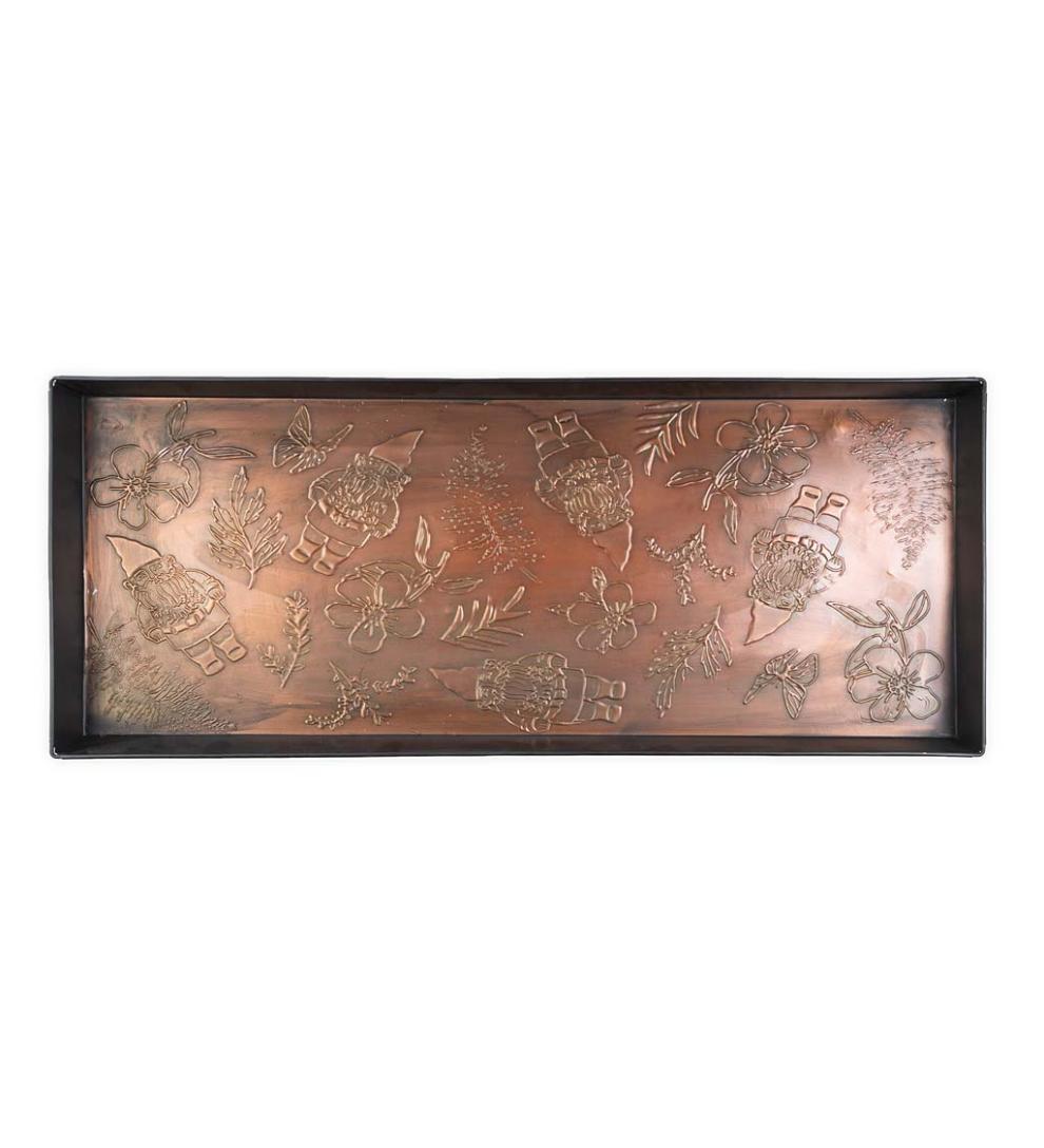 Plow &amp; Hearth Doormats &amp; Boot Trays | Outdoor Living Embossed Metal Garden Gnome Boot Tray