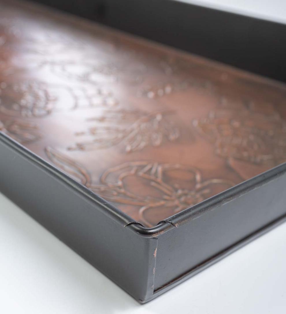 Plow &amp; Hearth Doormats &amp; Boot Trays | Outdoor Living Embossed Metal Garden Gnome Boot Tray