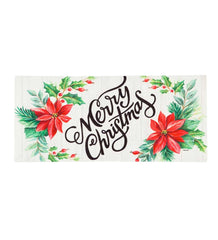 Plow &amp; Hearth Doormats &amp; Boot Trays | Outdoor Living Merry Christmas Poinsettias Sassafras Switch Mat