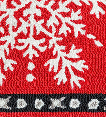Plow &amp; Hearth Doormats &amp; Boot Trays | Outdoor Living Red Snowflake Hooked Accent Rug