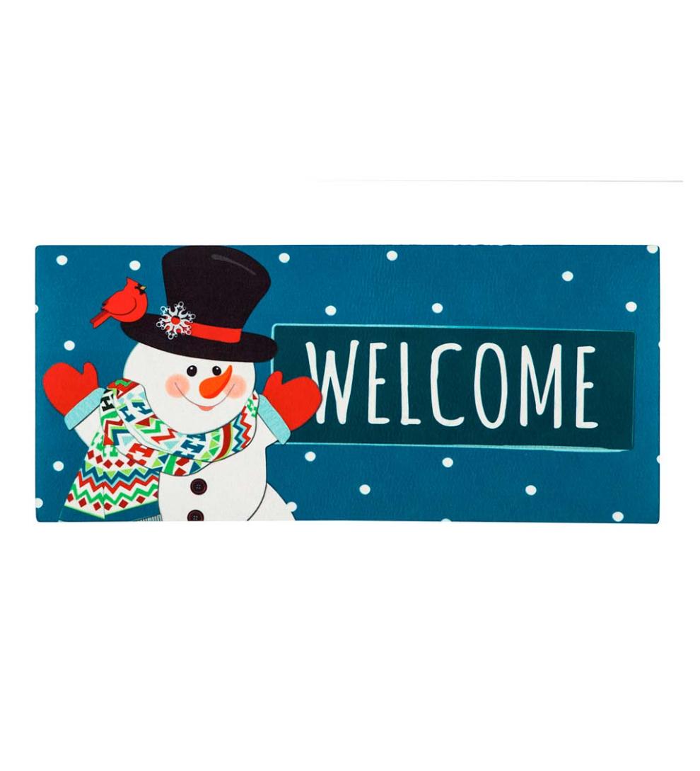 Plow &amp; Hearth Doormats &amp; Boot Trays | Outdoor Living Snowman Welcome Sassafras Switch Mat