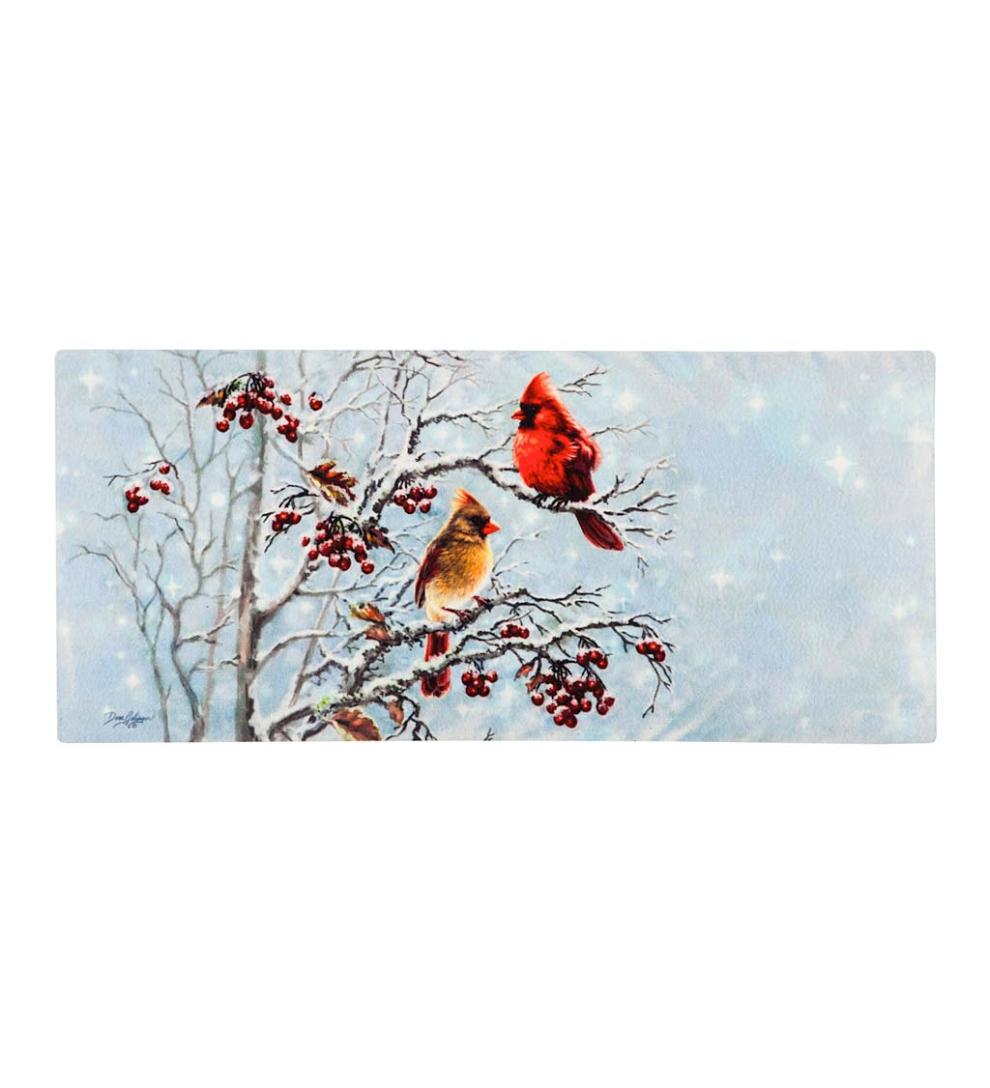 Plow &amp; Hearth Doormats &amp; Boot Trays | Outdoor Living Winter Cardinal Pair Sassafras Switch Mat