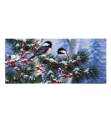 Plow &amp; Hearth Doormats &amp; Boot Trays | Outdoor Living Winter Chickadee Friends Sassafras Switch Mat