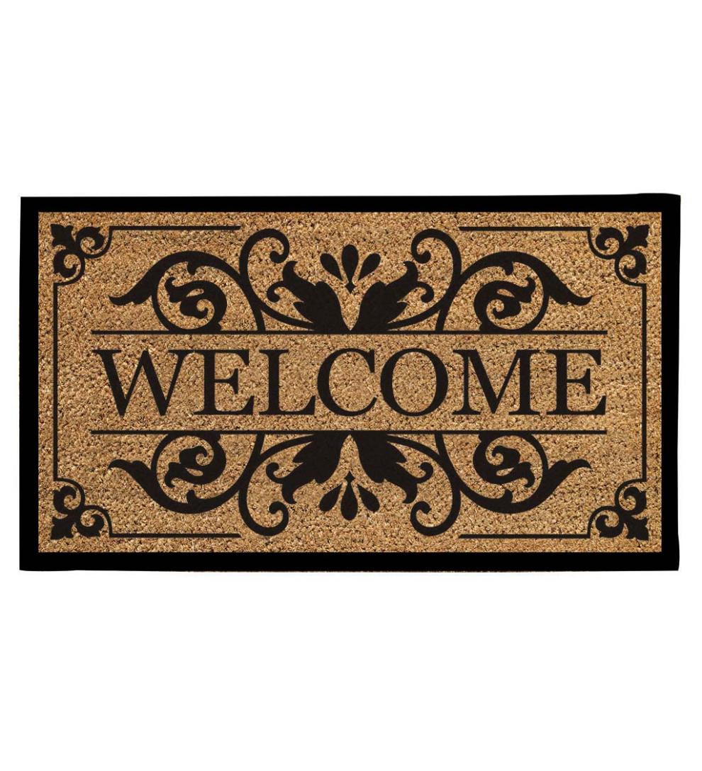 Plow &amp; Hearth Doormats | Indoor Living Cambridge Welcome Coir Mat