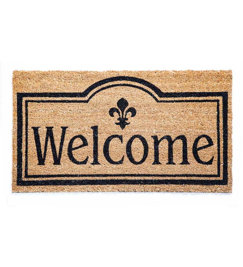 Plow &amp; Hearth Doormats | Indoor Living Fleur De Lis Coir Welcome Mat