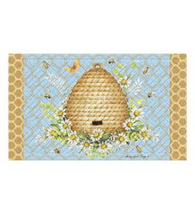 Plow &amp; Hearth Doormats | Indoor Living Indoor/Outdoor Honeycomb And Bee Hive Embossed Floor Mat