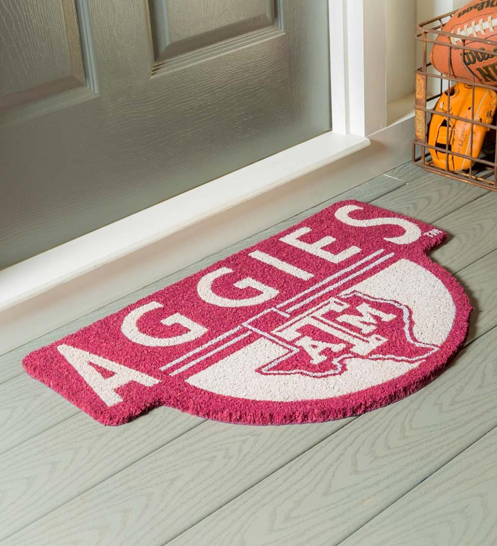 Plow &amp; Hearth Doormats | Indoor Living Ncaa Team Shaped Coir Door Mat - Auburn Tigers