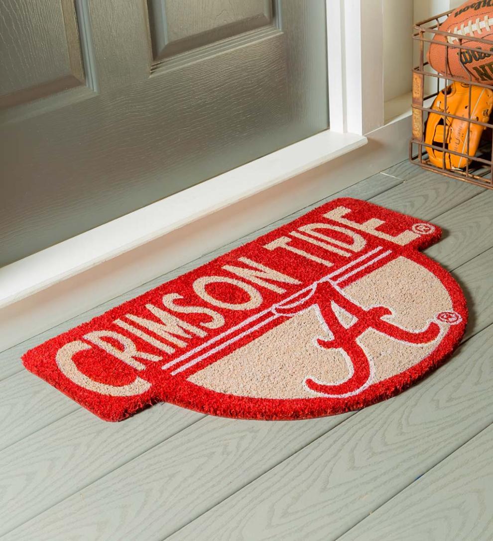 Plow &amp; Hearth Doormats | Indoor Living Ncaa Team Shaped Coir Door Mat - Auburn Tigers
