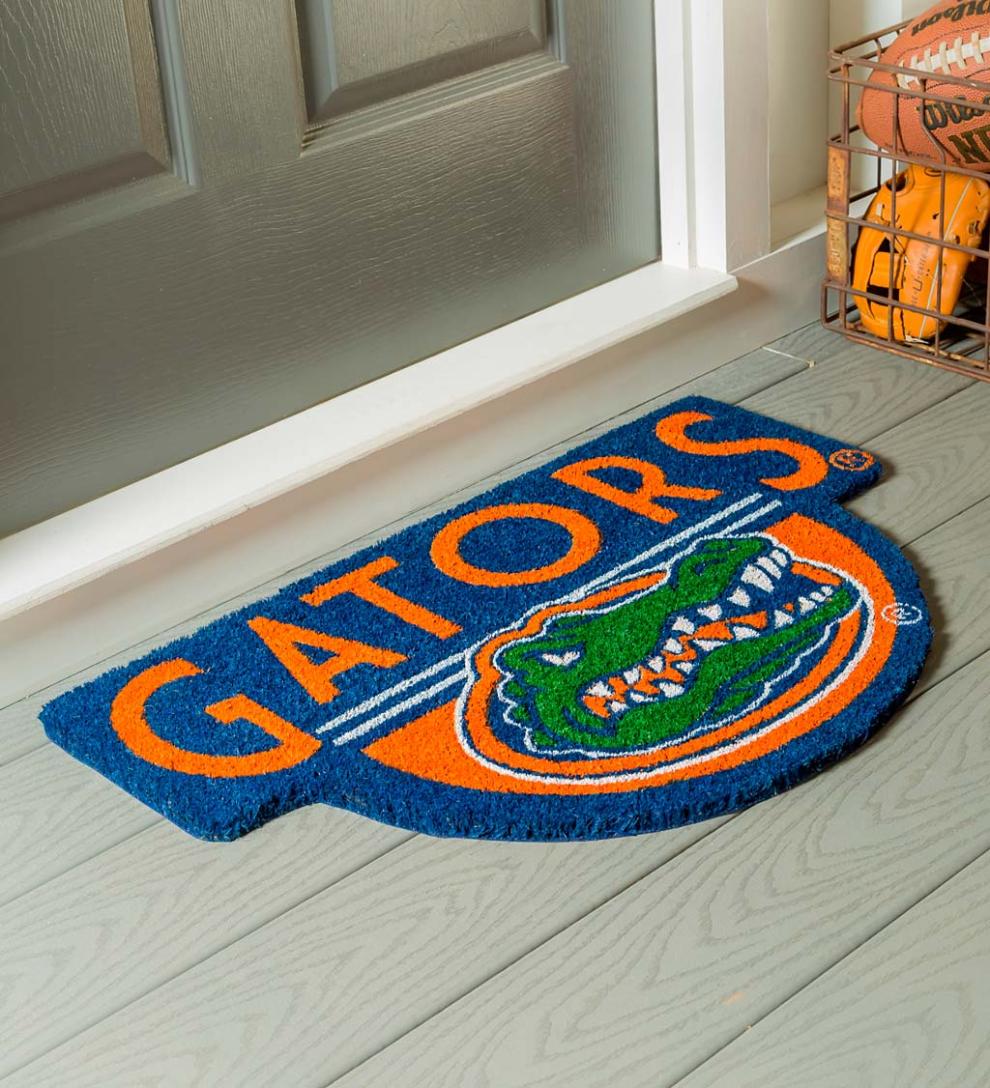 Plow &amp; Hearth Doormats | Indoor Living Ncaa Team Shaped Coir Door Mat - Auburn Tigers