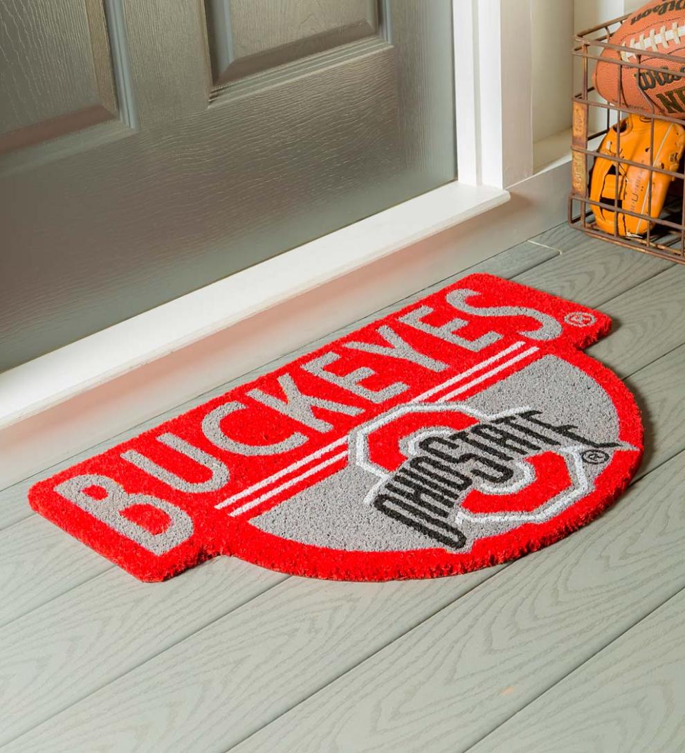 Plow &amp; Hearth Doormats | Indoor Living Ncaa Team Shaped Coir Door Mat - Auburn Tigers