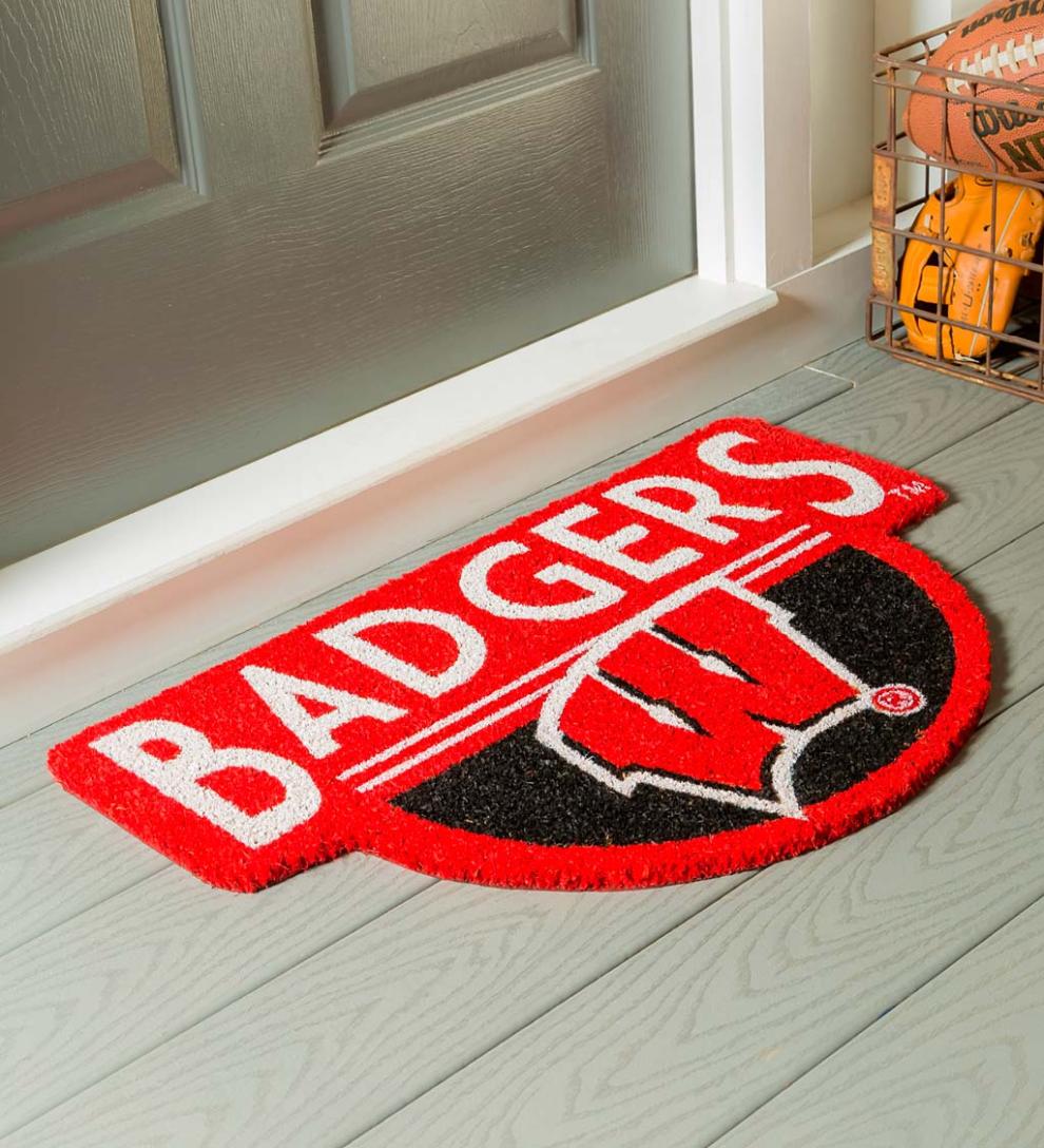 Plow &amp; Hearth Doormats | Indoor Living Ncaa Team Shaped Coir Door Mat - Auburn Tigers