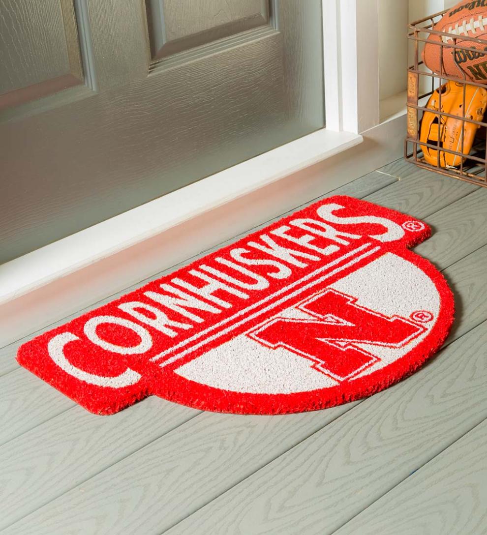 Plow &amp; Hearth Doormats | Indoor Living Ncaa Team Shaped Coir Door Mat - Auburn Tigers