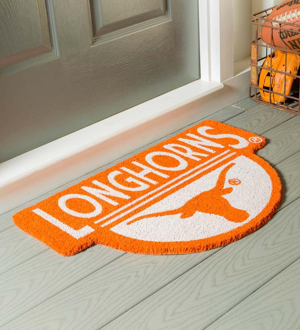 Plow &amp; Hearth Doormats | Indoor Living Ncaa Team Shaped Coir Door Mat - Auburn Tigers