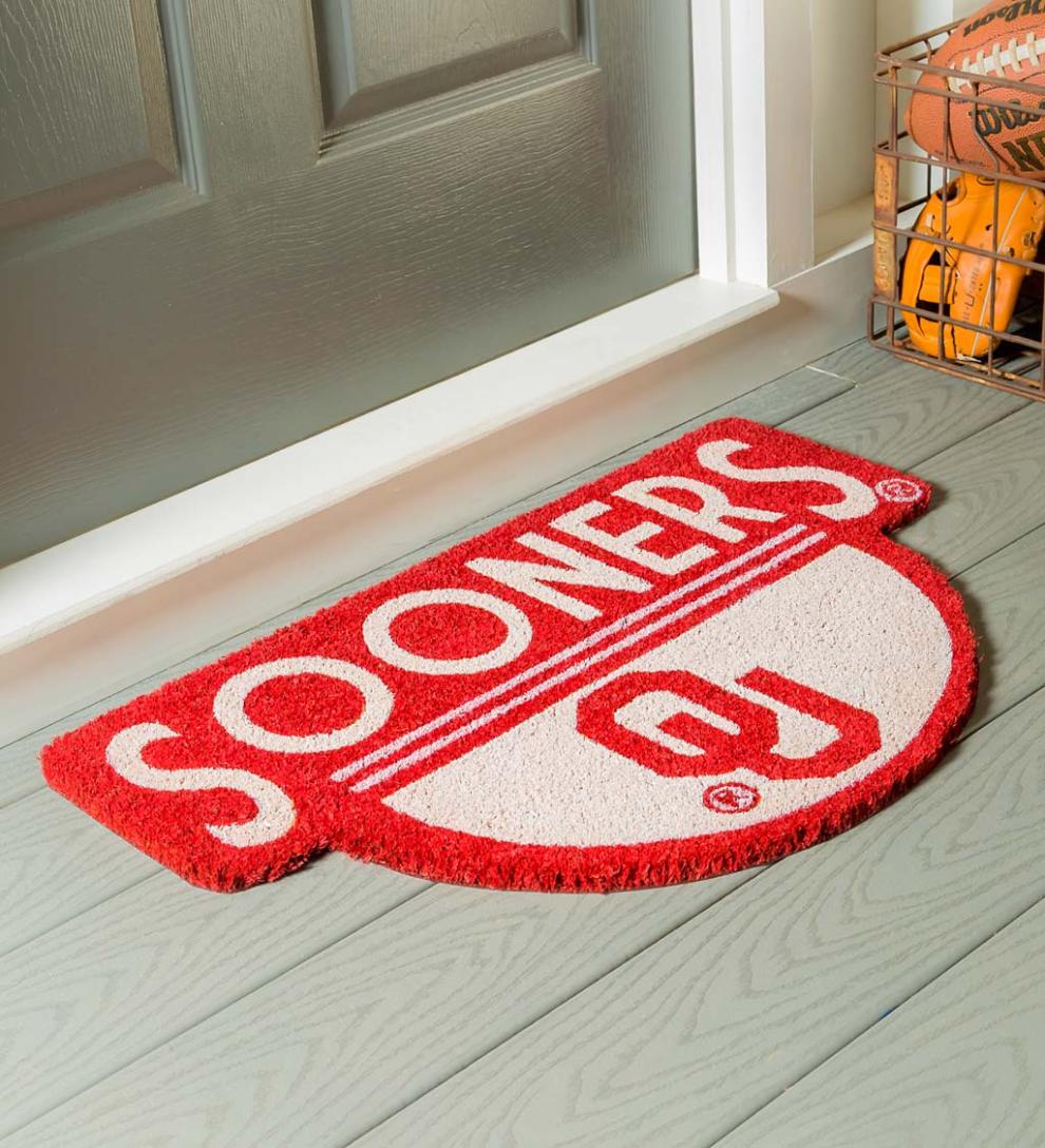 Plow &amp; Hearth Doormats | Indoor Living Ncaa Team Shaped Coir Door Mat - Auburn Tigers
