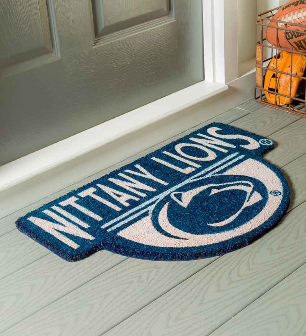 Plow &amp; Hearth Doormats | Indoor Living Ncaa Team Shaped Coir Door Mat - Auburn Tigers
