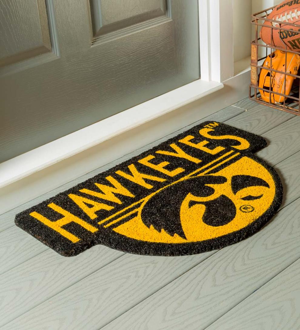 Plow &amp; Hearth Doormats | Indoor Living Ncaa Team Shaped Coir Door Mat - Auburn Tigers