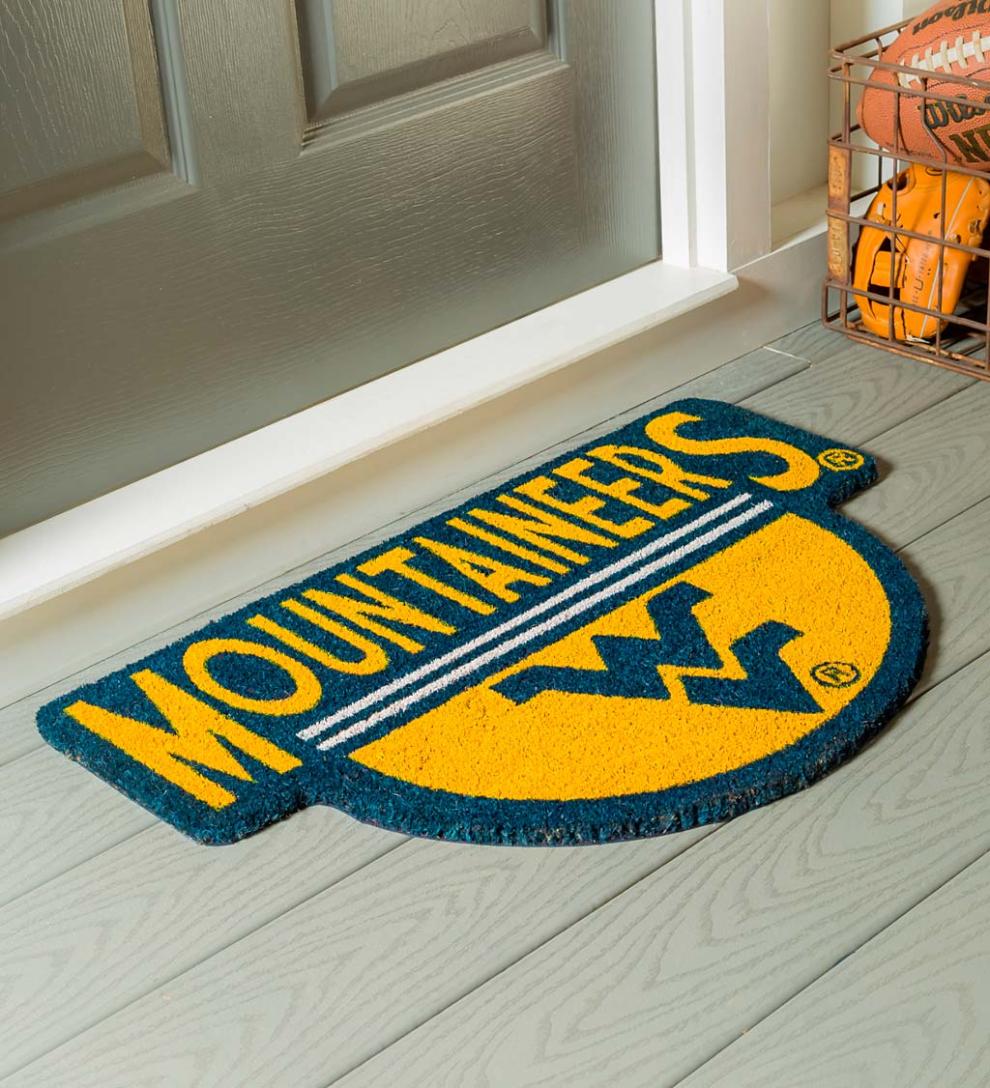 Plow &amp; Hearth Doormats | Indoor Living Ncaa Team Shaped Coir Door Mat - Auburn Tigers