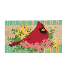 Plow &amp; Hearth Doormats | Indoor Living Spring Floral Cardinal Coir Mat