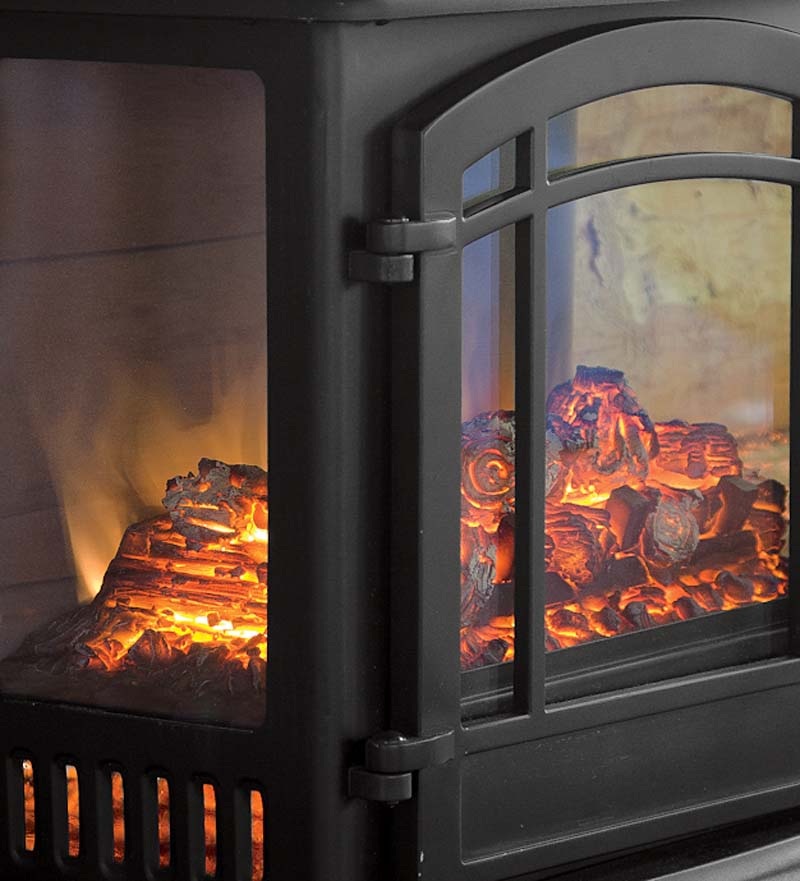 Plow &amp; Hearth Electric Fireplaces &amp; Stoves | Fireplace &amp; Hearth Panoramic Quartz Infrared Stove Heater - Black