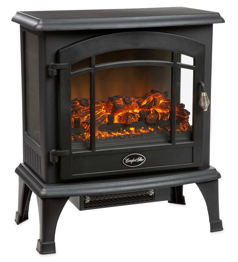 Plow &amp; Hearth Electric Fireplaces &amp; Stoves | Fireplace &amp; Hearth Panoramic Quartz Infrared Stove Heater - Black
