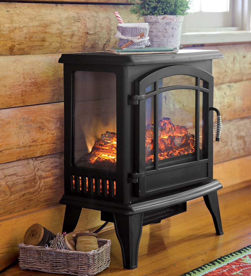 Plow &amp; Hearth Electric Fireplaces &amp; Stoves | Fireplace &amp; Hearth Panoramic Quartz Infrared Stove Heater - Black