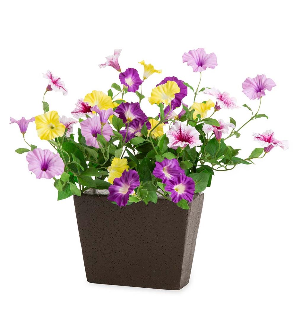 Plow &amp; Hearth Faux Flowers &amp; Plants | Indoor Living Faux Petunias Window Box Filler - Pink