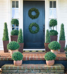Plow &amp; Hearth Faux Flowers &amp; Plants | Indoor Living Indoor/Outdoor Faux Boxwood Greenery Accents