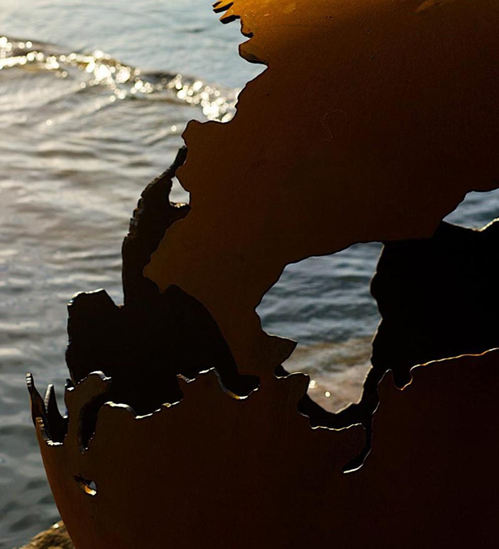 Plow &amp; Hearth Fire Pits | Fireplace &amp; Hearth American-Made Firepit Art Third Rock Globe Fire Pit