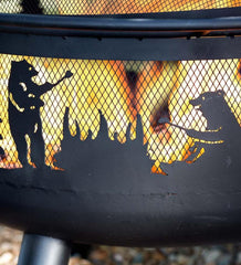 Plow &amp; Hearth Fire Pits | Fireplace &amp; Hearth Bear Camp Fire Pit With Domed Spark Guard