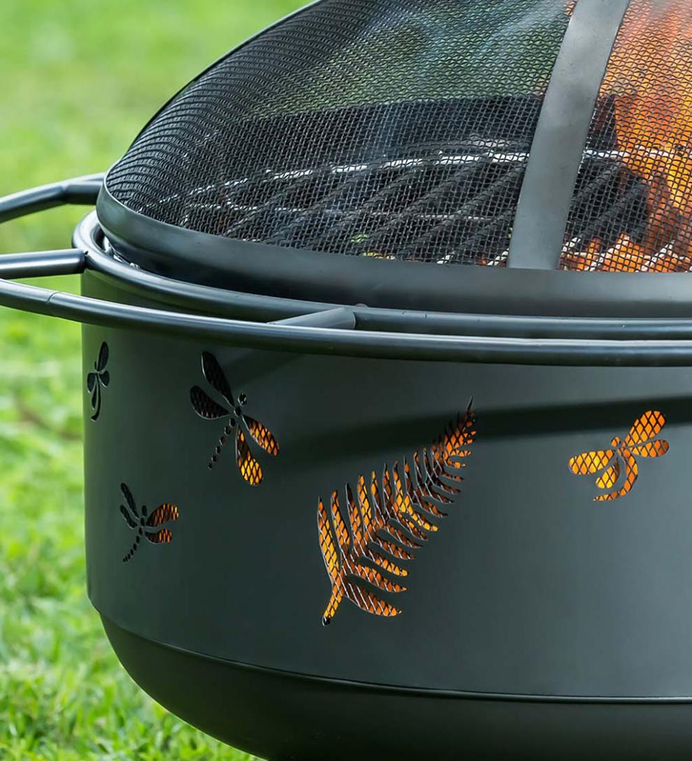 Plow &amp; Hearth Fire Pits | Fireplace &amp; Hearth Dragonfly Wood-Burning Fire Pit