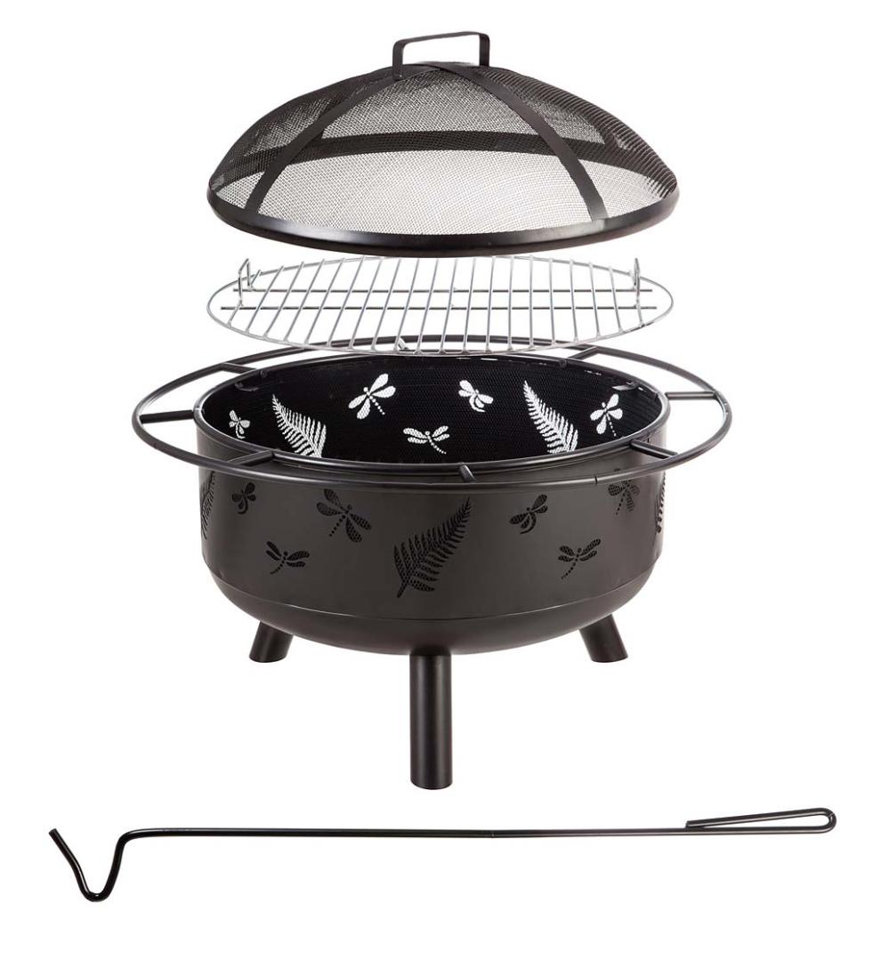 Plow &amp; Hearth Fire Pits | Fireplace &amp; Hearth Dragonfly Wood-Burning Fire Pit