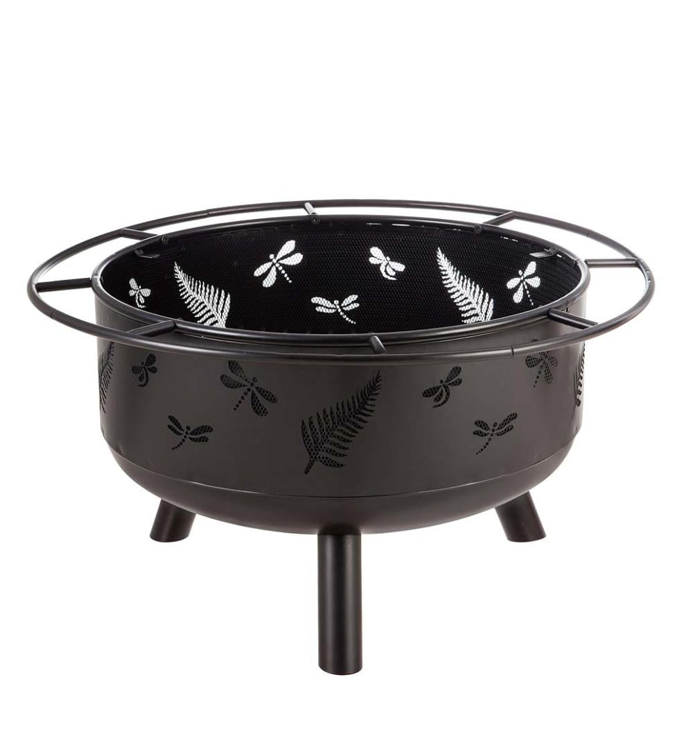 Plow &amp; Hearth Fire Pits | Fireplace &amp; Hearth Dragonfly Wood-Burning Fire Pit