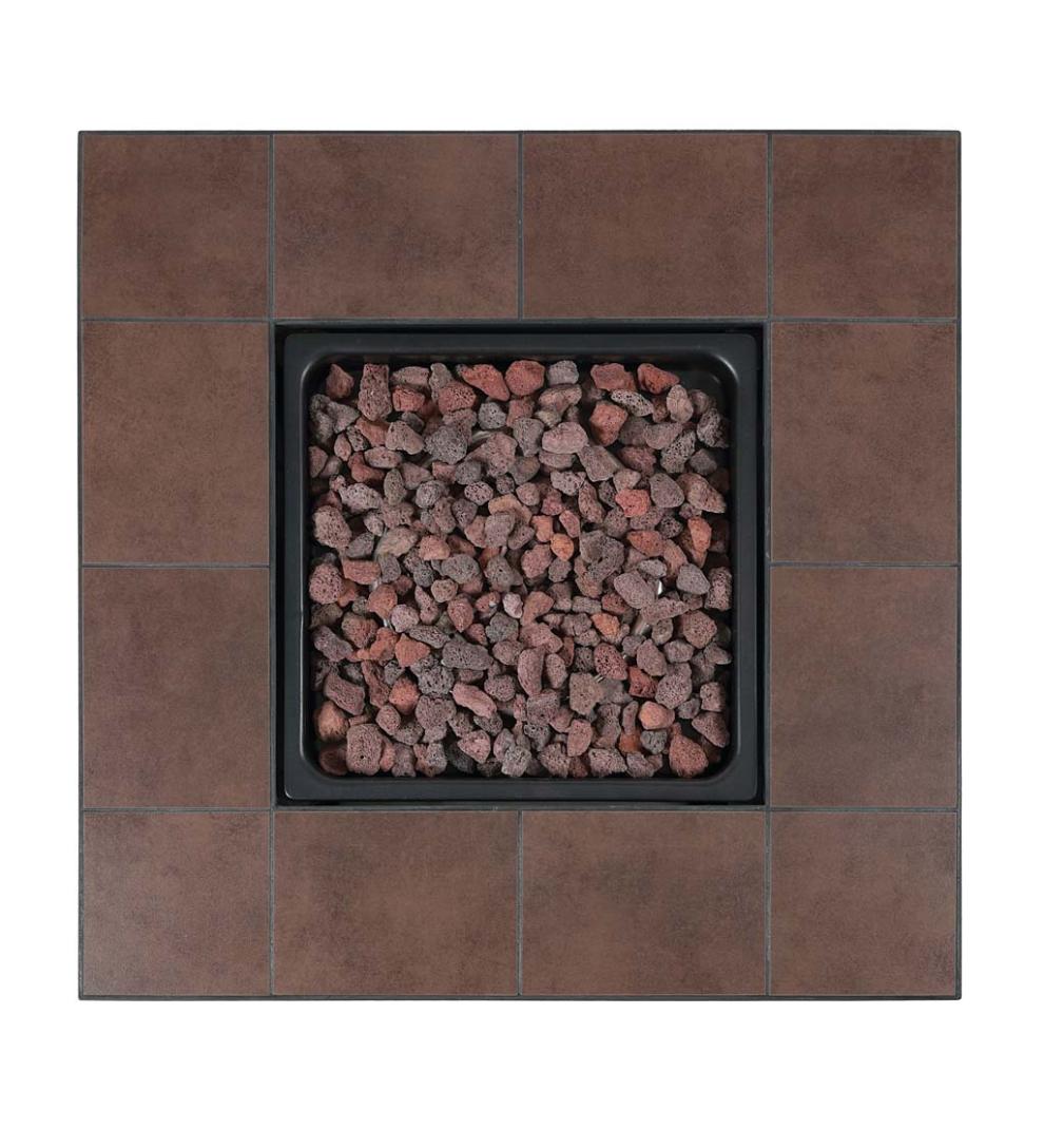 Plow &amp; Hearth Fire Pits | Fireplace &amp; Hearth Halifax Propane Gas Fire Pit With Tabletop Insert And Lava Rocks