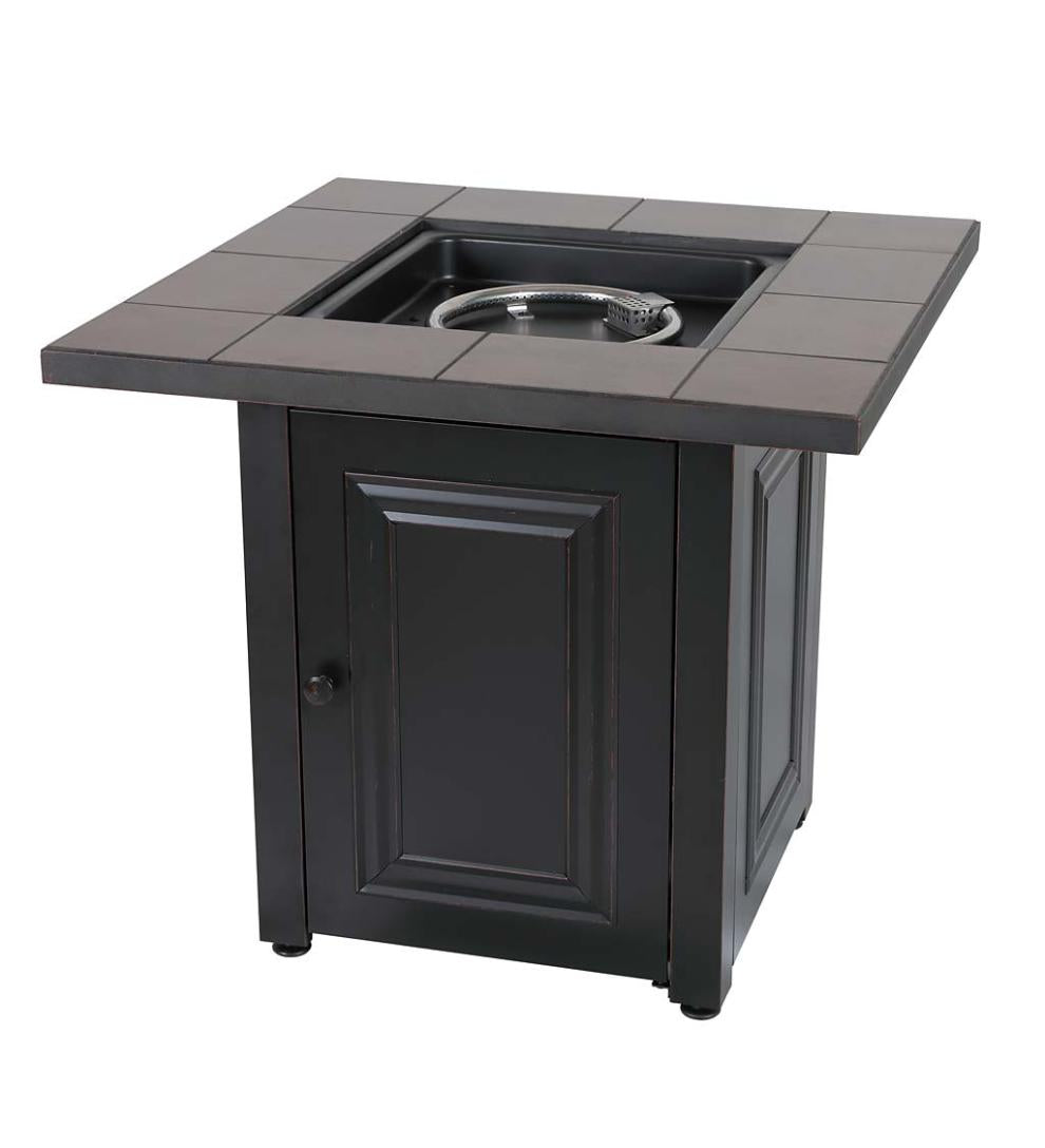 Plow &amp; Hearth Fire Pits | Fireplace &amp; Hearth Halifax Propane Gas Fire Pit With Tabletop Insert And Lava Rocks