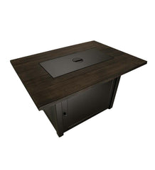 Plow &amp; Hearth Fire Pits | Fireplace &amp; Hearth Kamden Propane Gas Fire Pit With Faux Wood Tabletop And Glass Rocks