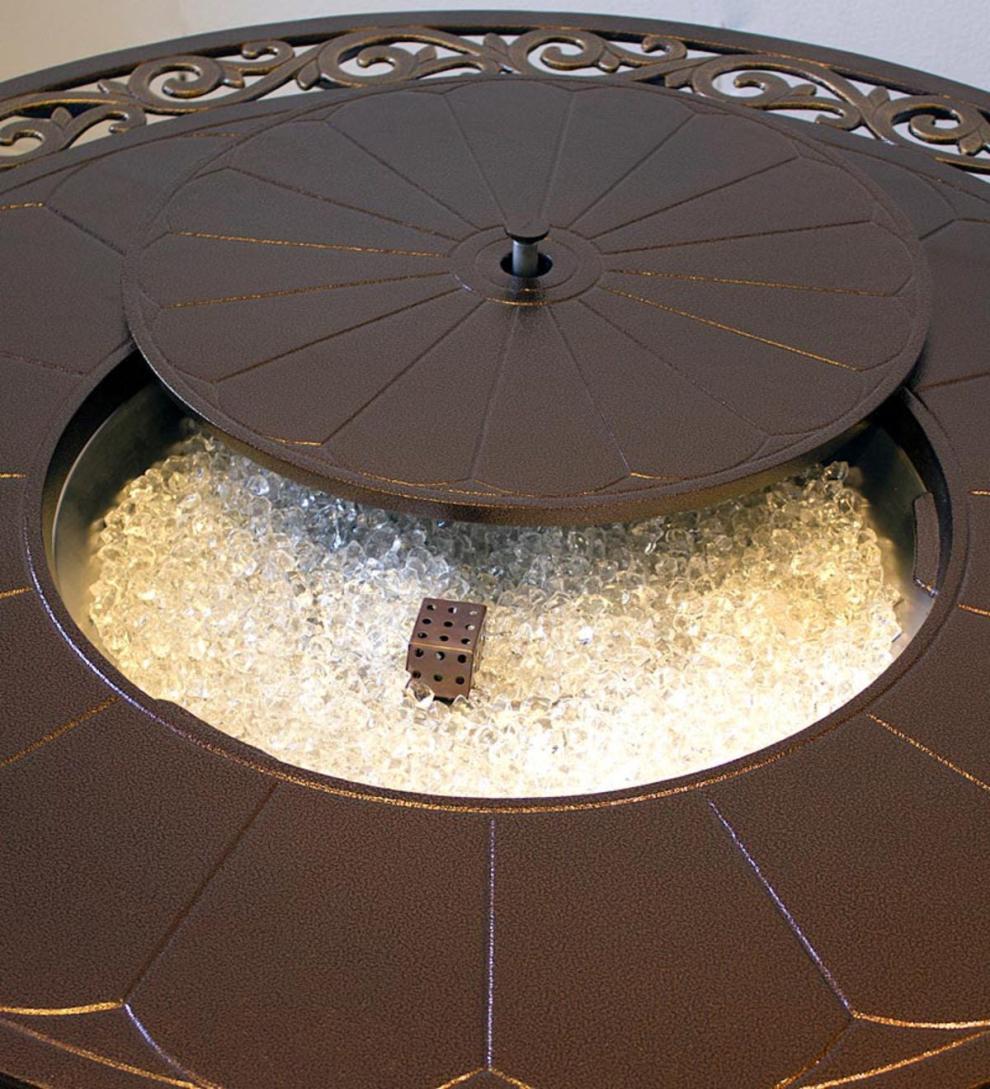 Plow &amp; Hearth Fire Pits | Fireplace &amp; Hearth Round Cast Aluminum Propane Fire Pit