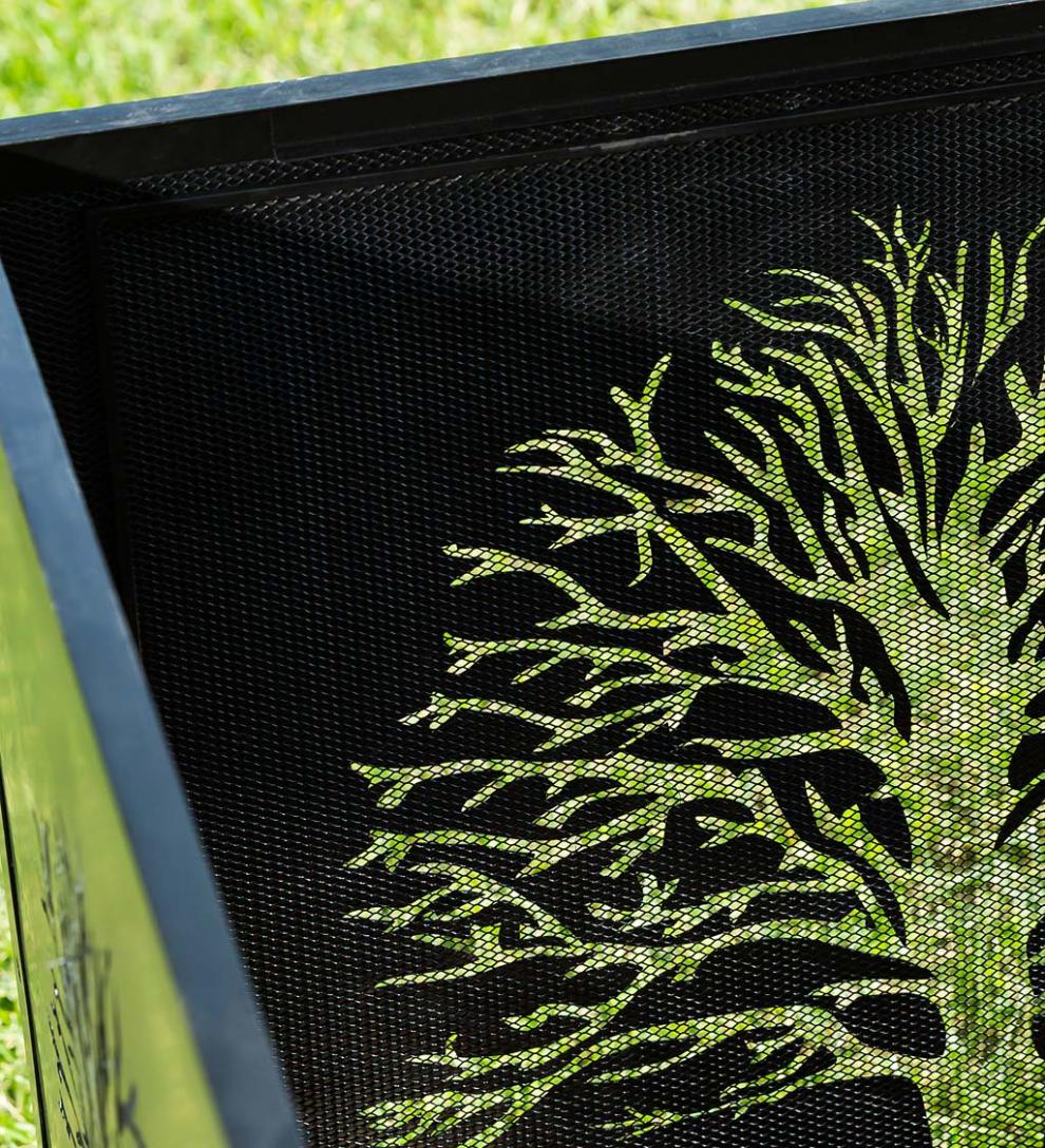 Plow &amp; Hearth Fire Pits | Fireplace &amp; Hearth Square Tree Of Life Wood Burning Fire Pit