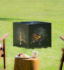 Plow &amp; Hearth Fire Pits | Fireplace &amp; Hearth Square Tree Of Life Wood Burning Fire Pit