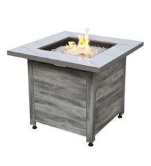 Plow &amp; Hearth Fire Pits | Fireplace &amp; Hearth Tidewater Propane Gas Fire Pit With Tabletop Insert, Fire Glass And Cover