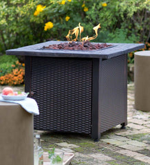 Plow &amp; Hearth Fire Pits | Fireplace &amp; Hearth Wicker Propane Gas Fire Pit