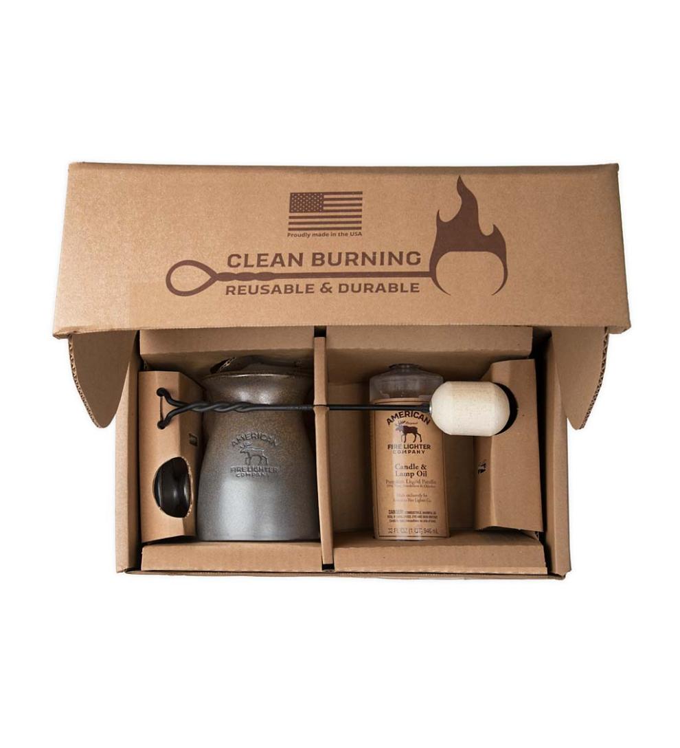 Plow &amp; Hearth Fire Starters &amp; Fatwood | Fireplace &amp; Hearth American Fire Lighter Kit With Clean-Burning Lamp Oil