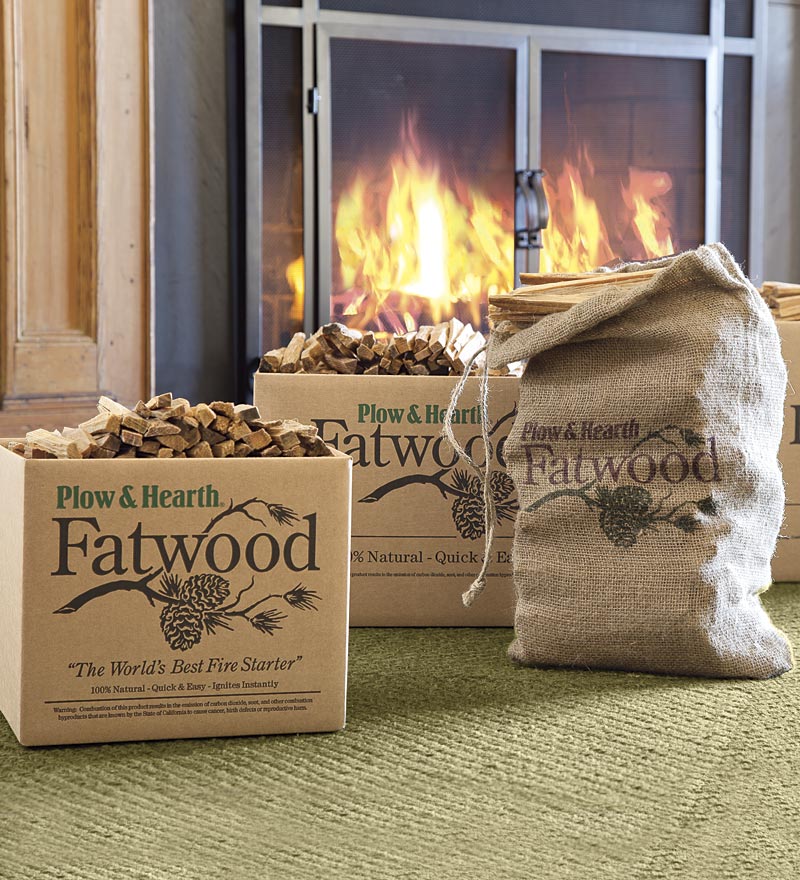 Plow &amp; Hearth Fire Starters &amp; Fatwood | Fireplace &amp; Hearth Fatwood Fire-Starter Pre-Split Kindling