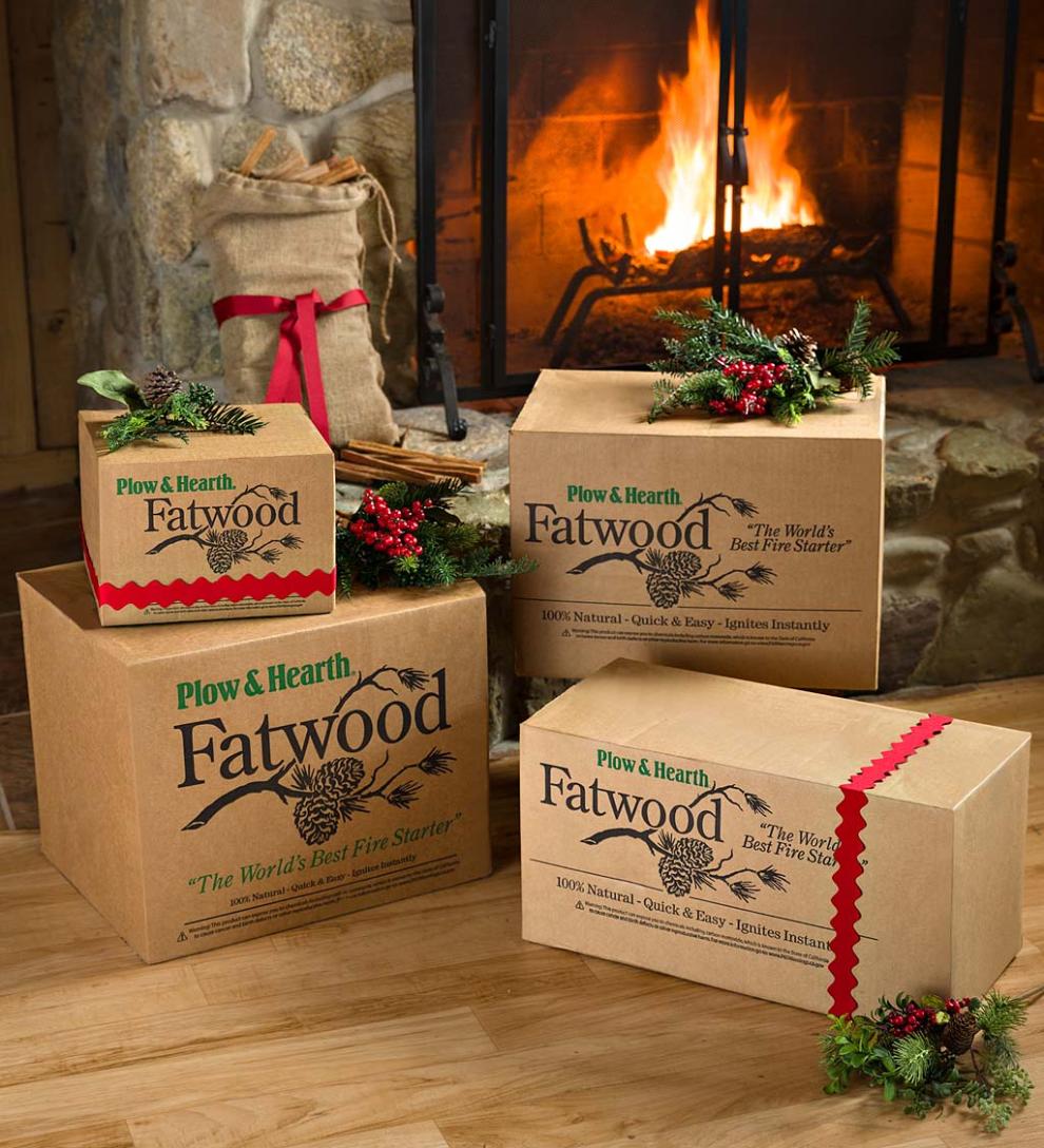 Plow &amp; Hearth Fire Starters &amp; Fatwood | Fireplace &amp; Hearth Fatwood Fire-Starter Pre-Split Kindling