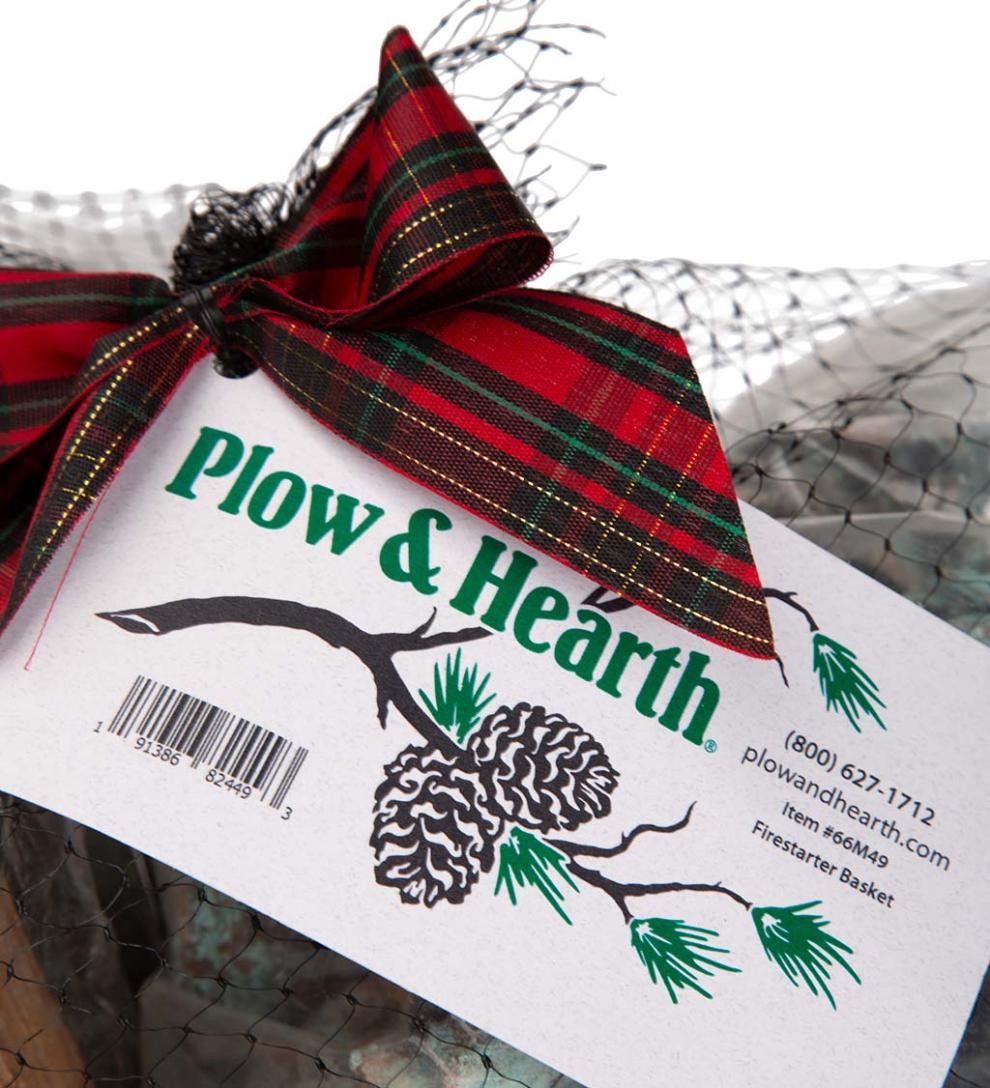 Plow &amp; Hearth Fire Starters &amp; Fatwood | Fireplace &amp; Hearth Fire Starter Gift Basket With Fatwood, Color Cones And Wax Cones