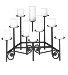 Plow &amp; Hearth Fireplace Candelabras | Fireplace &amp; Hearth Iron Fireplace Candelabra With Ten Tiers - Black