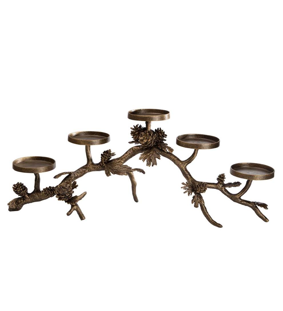 Plow &amp; Hearth Fireplace Candelabras | Fireplace &amp; Hearth Pine Cone Cast Aluminum Fireplace Candelabra