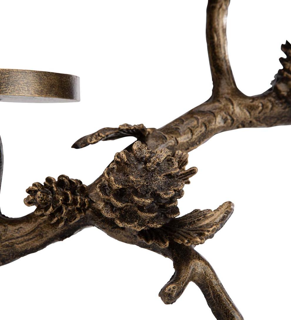 Plow &amp; Hearth Fireplace Candelabras | Fireplace &amp; Hearth Pine Cone Cast Aluminum Fireplace Candelabra