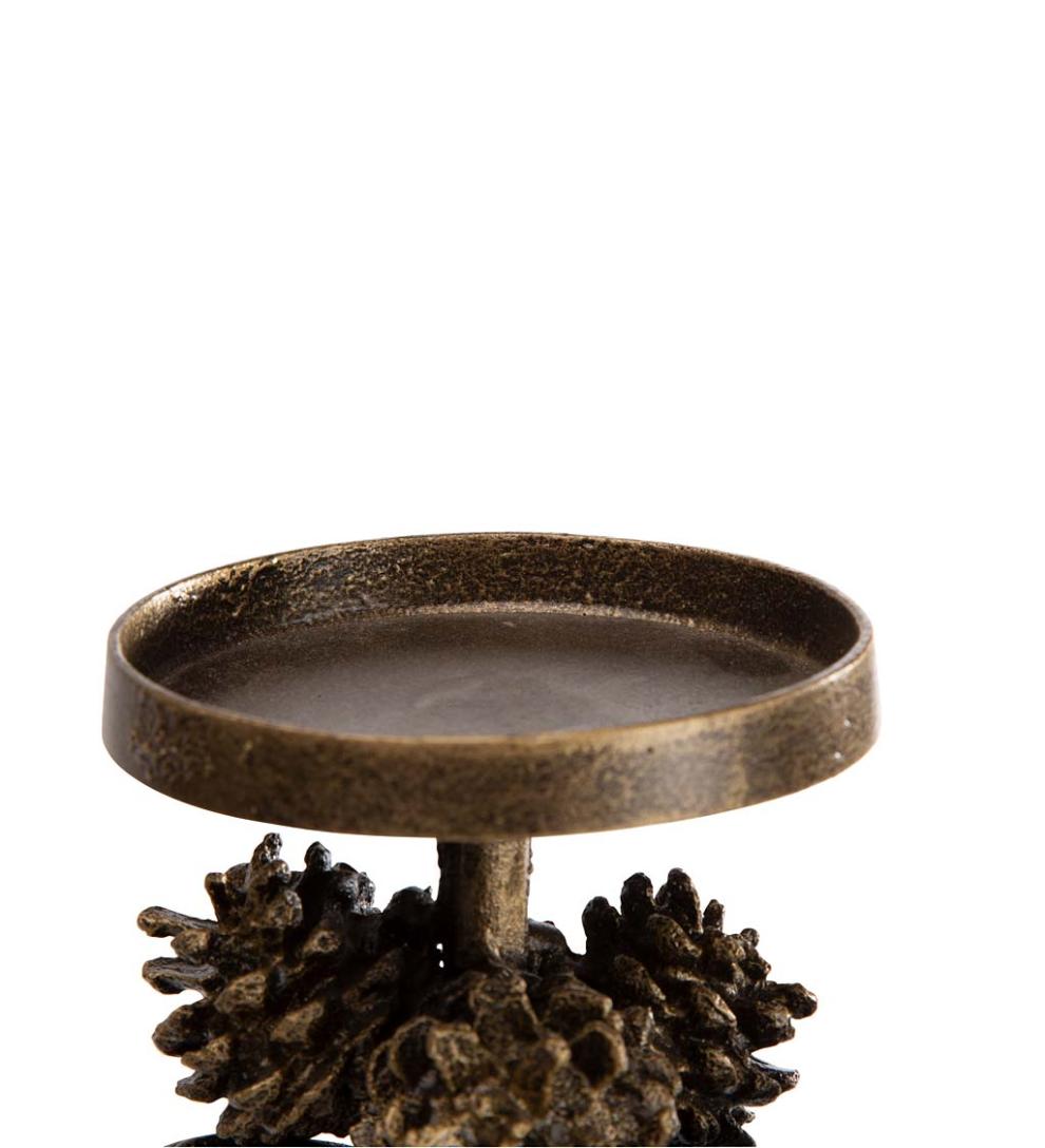 Plow &amp; Hearth Fireplace Candelabras | Fireplace &amp; Hearth Pine Cone Cast Aluminum Fireplace Candelabra