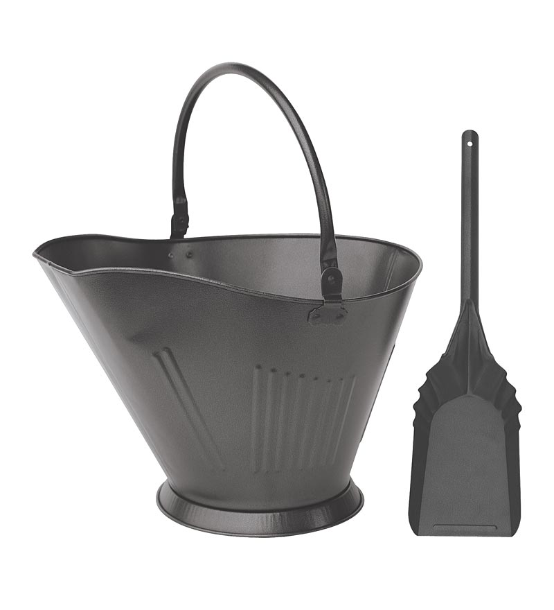 Plow &amp; Hearth Fireplace Cleaning &amp; Maintenance | Fireplace &amp; Hearth Olde World Finish Coal Hod With Shovel - Black